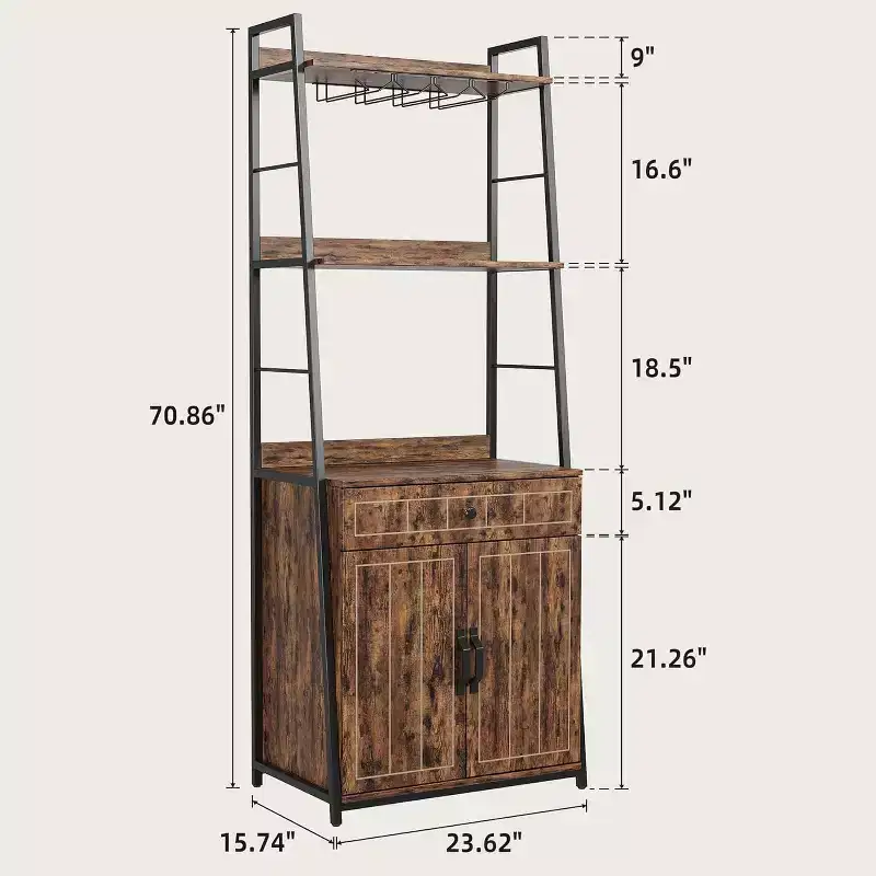 5-Tier Baker's Rack with Drawer and Cabinet