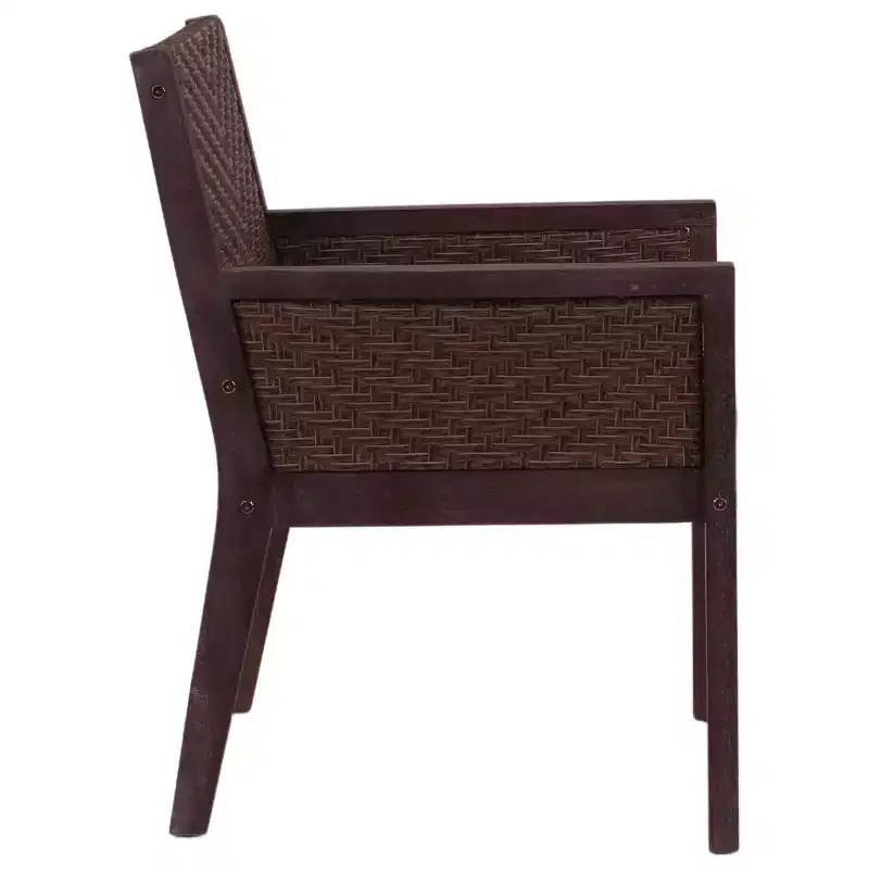 Courtyard Casual Buena Vista II Dining Arm Chair Stained Eucalyptus Wood Knock Down Packing Cushion Packed in Box but Priced Seperaely