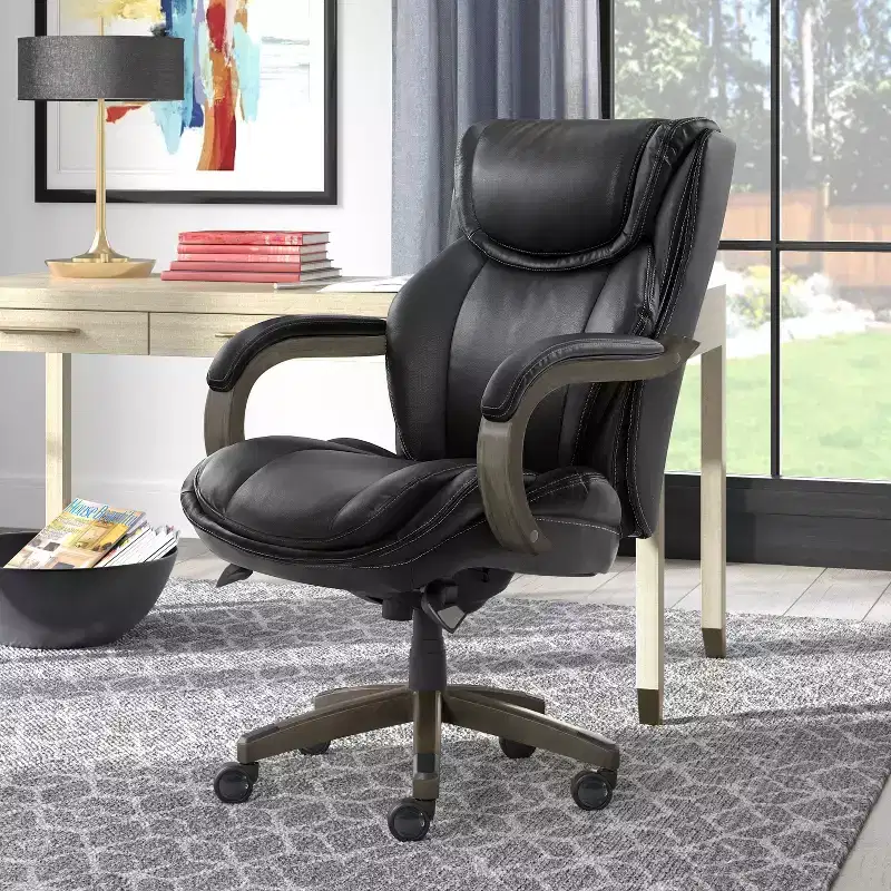 Big & Tall Executive Chair Bonded Leather Black - : Ergonomic, Adjustable, Comfort Core