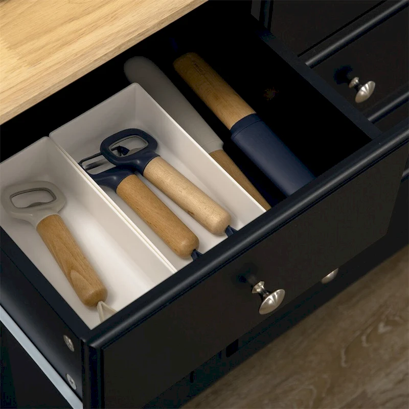Wood Sideboard Buffet Cabinet with Drawers and Adjustable Shelves
