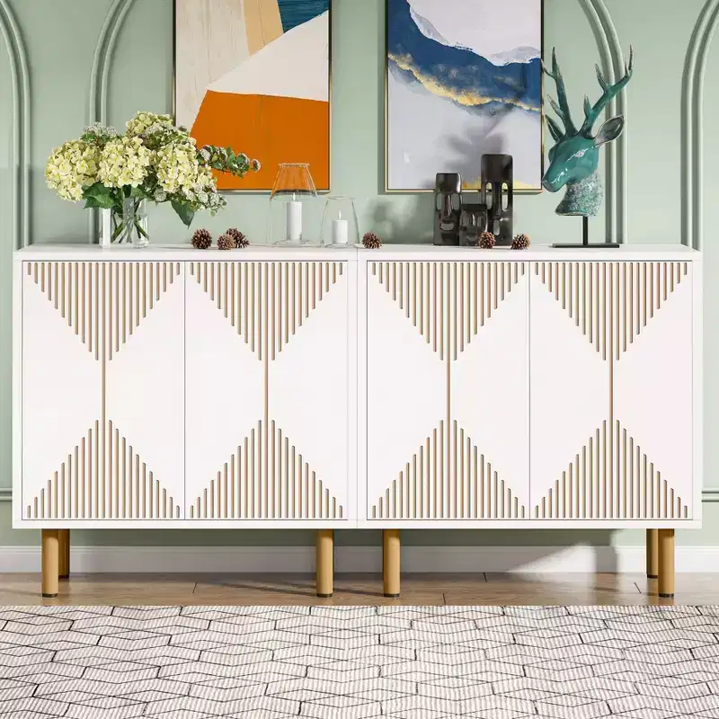 59" Modern Storage Cabinet White