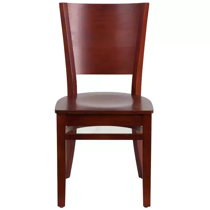 2 Pack Solid Back Wooden Restaurant Chair