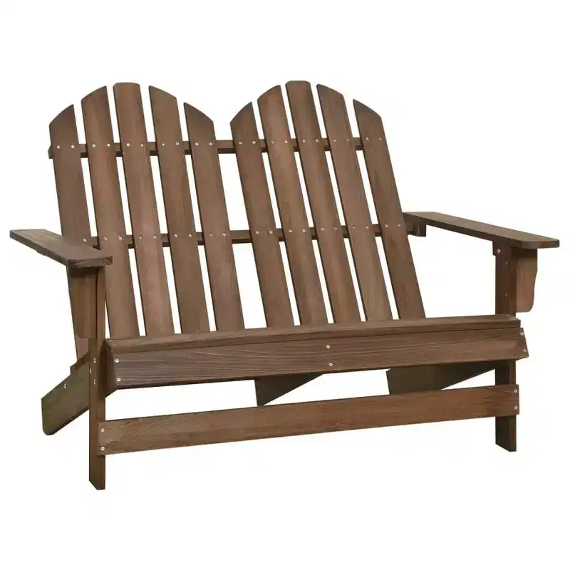 vidaXL 2-Seater Patio Adirondack Chair Outdoor Furniture Seat Solid Wood Fir