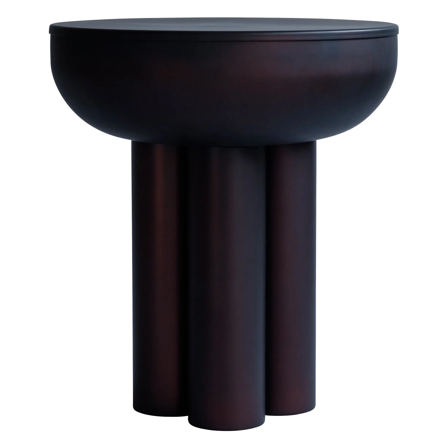 Brutalist Cast Aluminium Tall Side Table with Chunky Cylinder Legs for Living Rooms