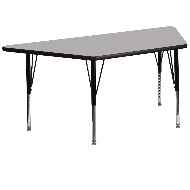 Mobile Trapezoid Grey HP Laminate Adjustable Activity Table