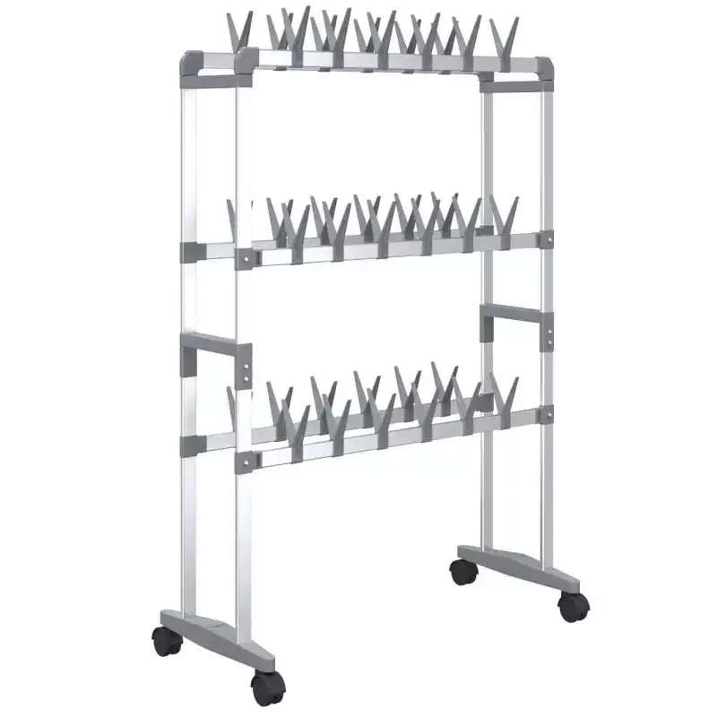 Shoe Rack with Wheels Silver 26x10.6x39.4