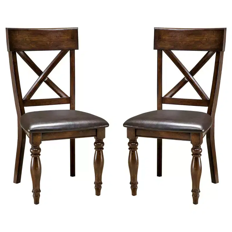 Set of 2 Kingston X Back Side Chair: Polyurethane Upholstery, Hardwood Frame, Spot or Wipe Clean - Intercon