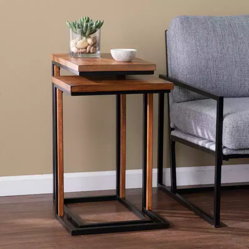Sabanti Nesting C-Tables - 2pc Set - Brown - SEI