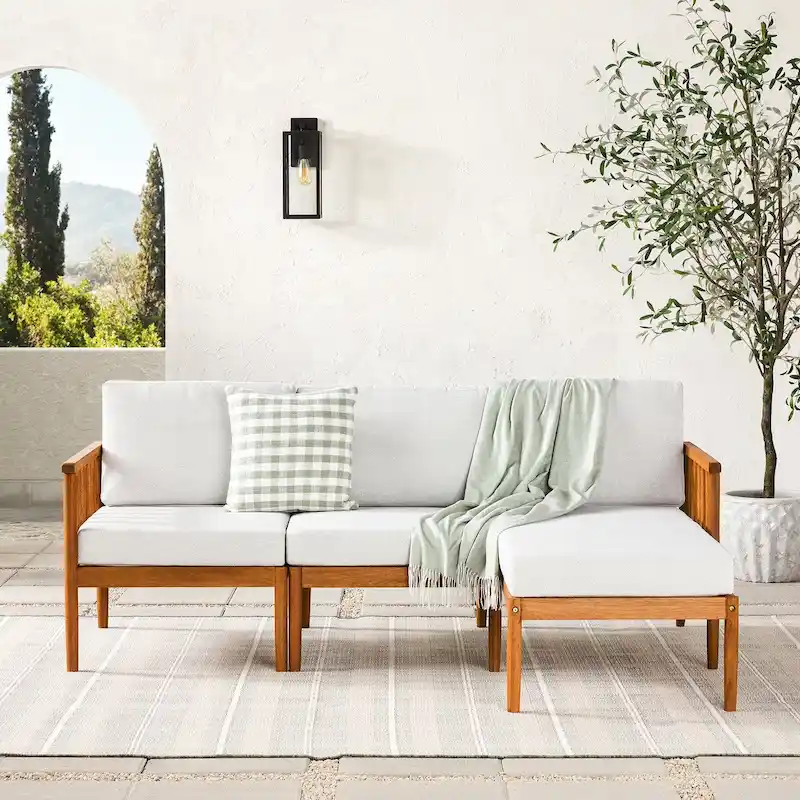Middlebrook Solid Wood Spindle Sofa-Chaise