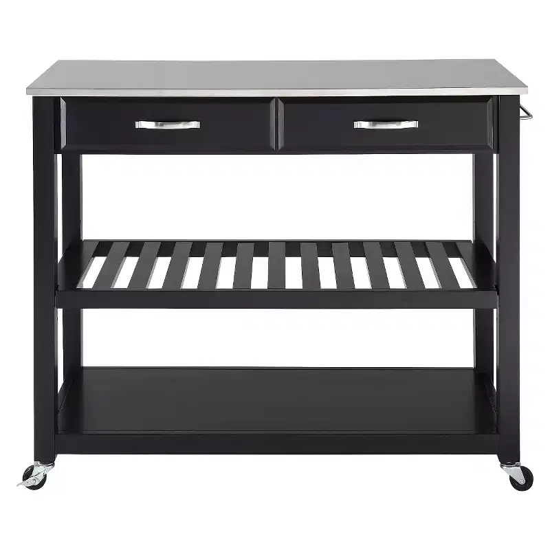 Stainless Steel Top Kitchen Cart/Island with Optional Stool Storage - Crosley