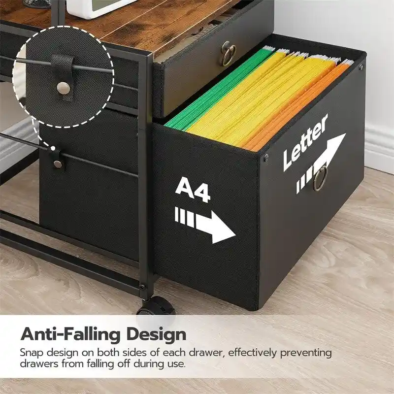 2-Drawer File Cabinet with Power Outlet