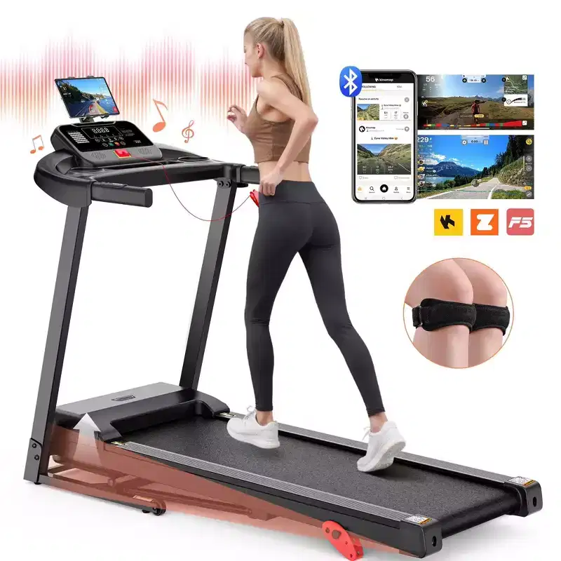 3.5HP Folding Treadmill for Home, 3-Level Incline, 7.5 MPH, 64 Programs, Free courses & App Control