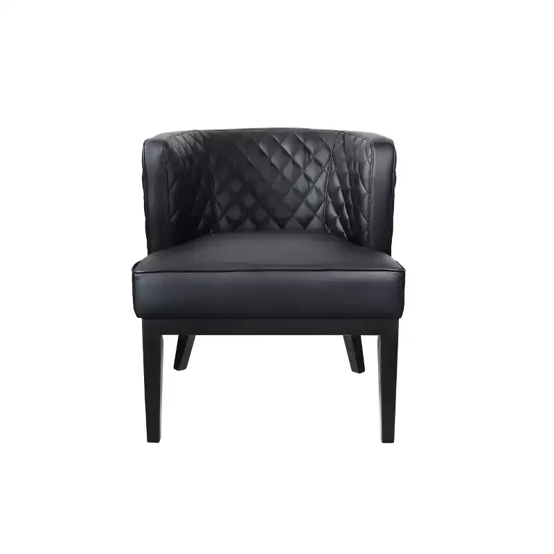 Ava Quilted Guest Accent or Dining Chair Black - Boss Office Products: Vinyl Upholstery, Wood Frame, 275 lbs Capacity