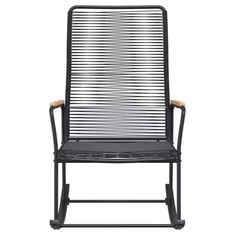 vidaXL Patio Rocking Chair Black 23.2x31.3x40.9 PVC Rattan