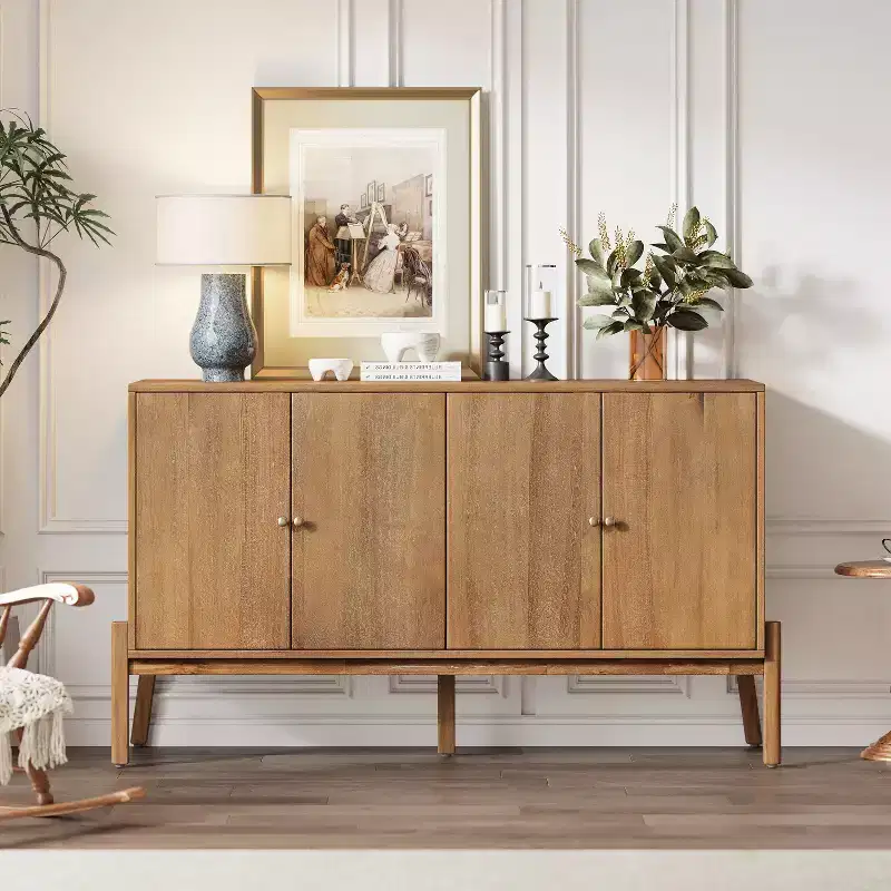 Acacia Veneer & MDF Sideboard 34.2''H x 18''W x 60''D