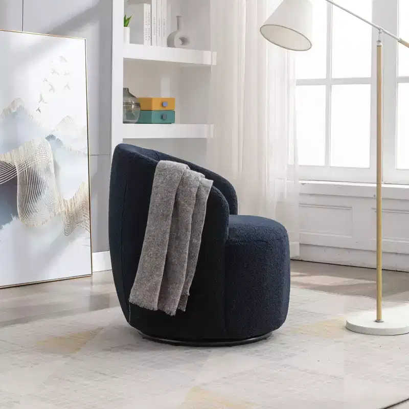 Fabric Swivel Accent Armchair Barrel Chair