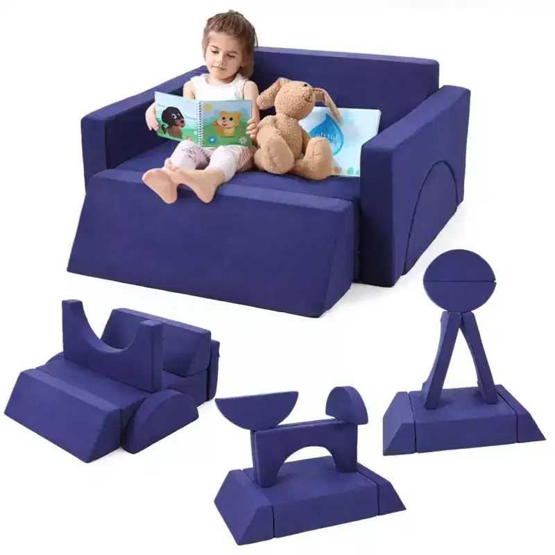 Kids Couch, Modular Play Sofa Toddler Couch - Multifunctional Convertible for Playroom Nursery