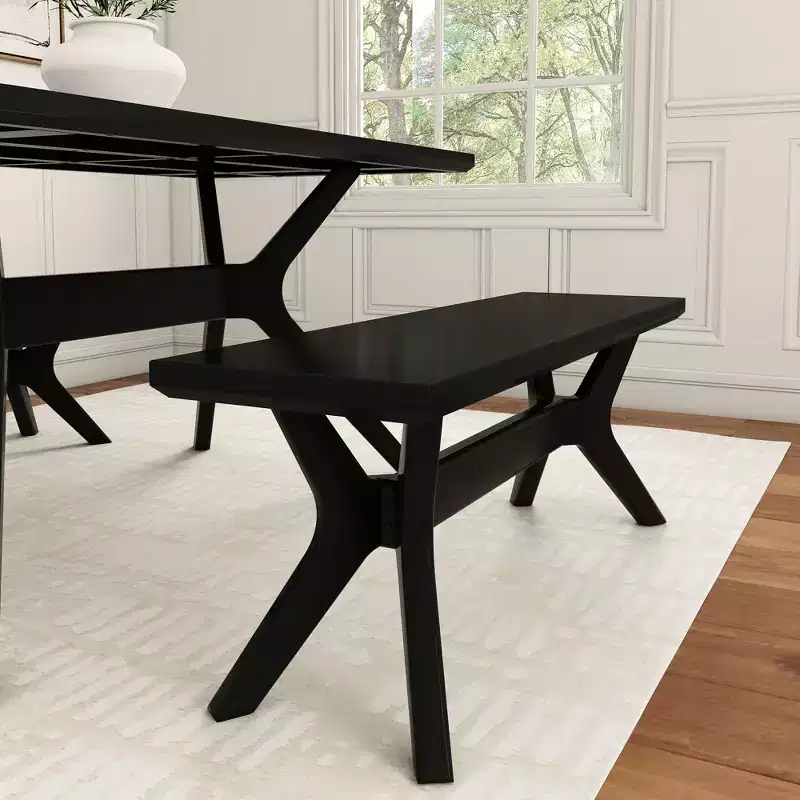 Plank+Beam Solid Wood Verso Dining Bench, 48 Entryway Bench, Minimalist Room Bench