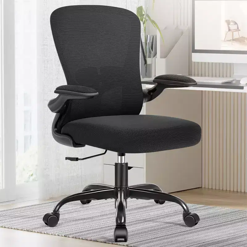 KERDOM Office Desk Chairs, Ergonomic PC Desk Chair with Wheels, Adjustable Lumbar Support and Height, Swivel Computer Chair