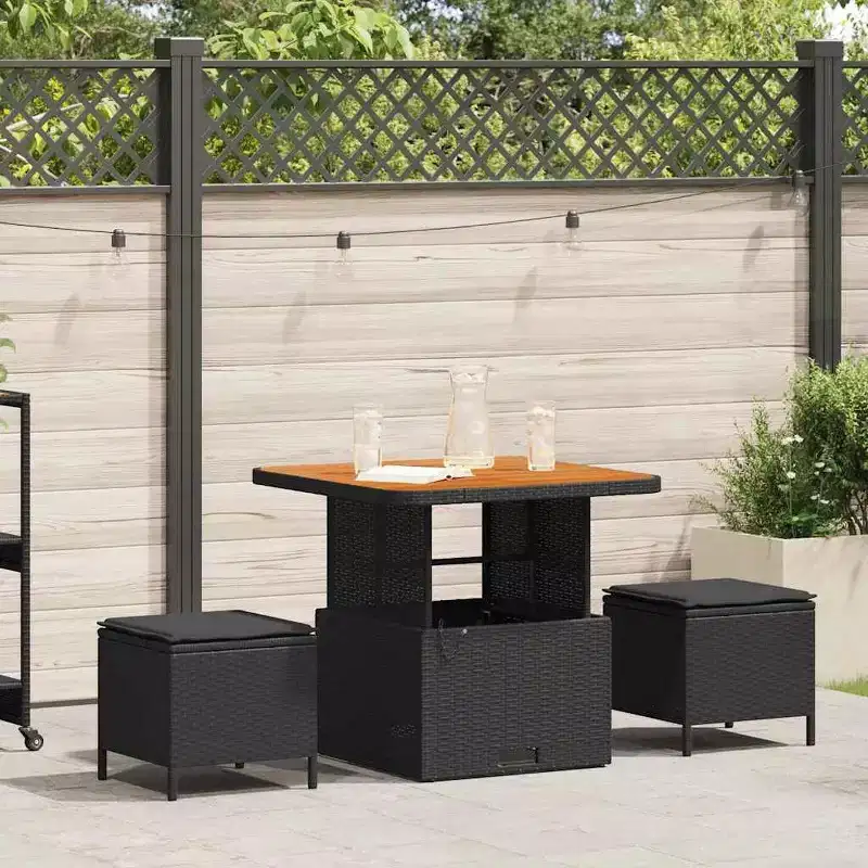 vidaXL Garden Dining Set Poly Rattan
