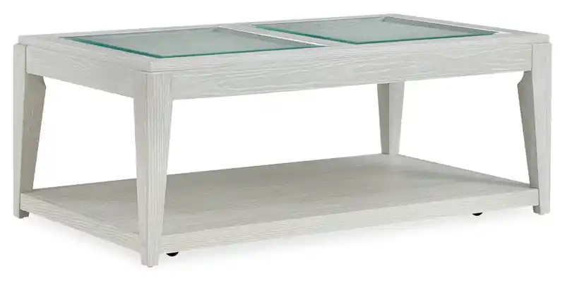 48 Solid Wood Coffee Table with Shelf and Casters - Sand