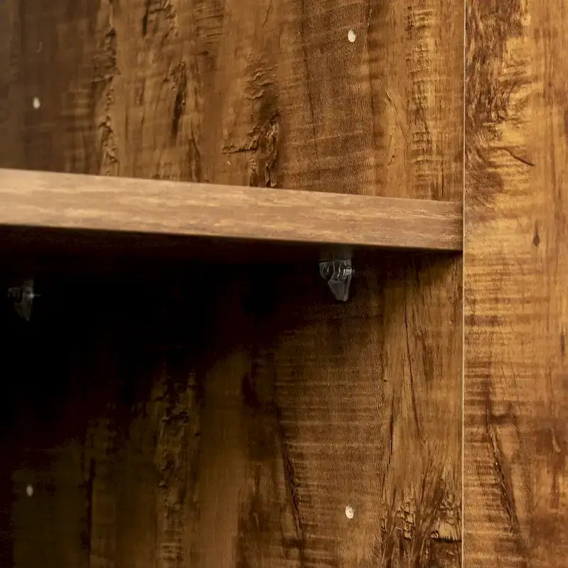 2-Door 3-Shelf Wardrobe with Textured Veneer