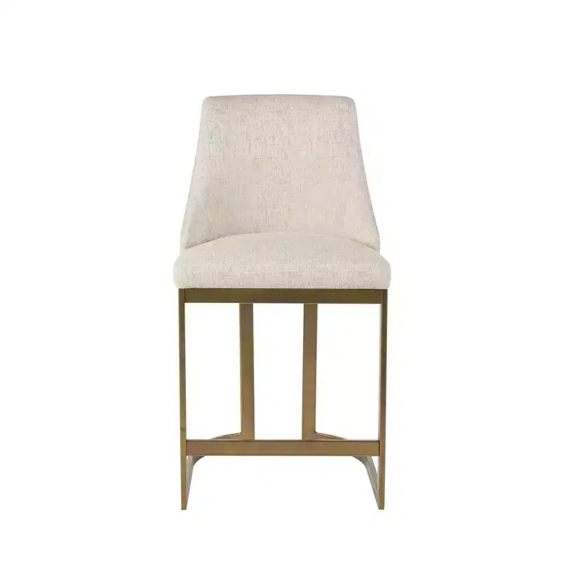 Madison Park 26" Thornton Upholstered Counter Height Barstool with Metal Base Cream