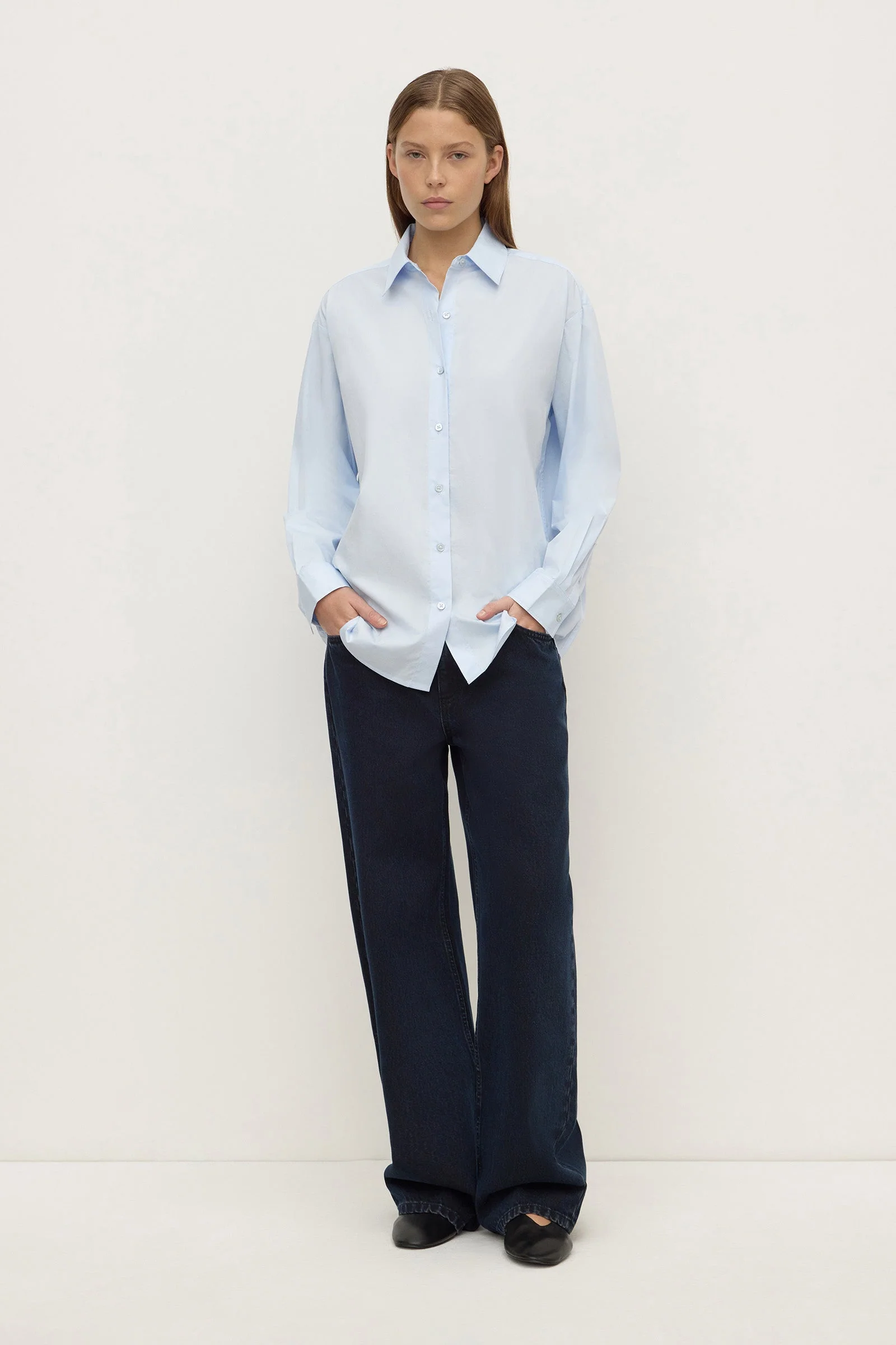 Powder Blue Cotton Poplin Shirt