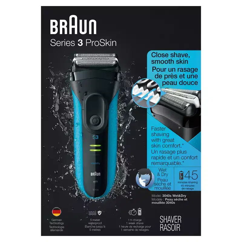 Braun Men's Series 3 ProSkin Electric Razor for Shaver with Precision Trimmer - 3040s
