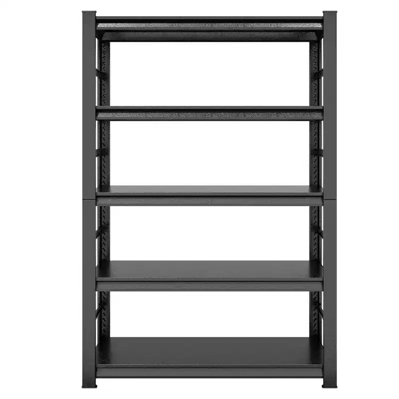 78 Inch H 5 Tier Adjustable Metal Storage Shelves Decorative Wall Shelves for Kitchen Garage Office