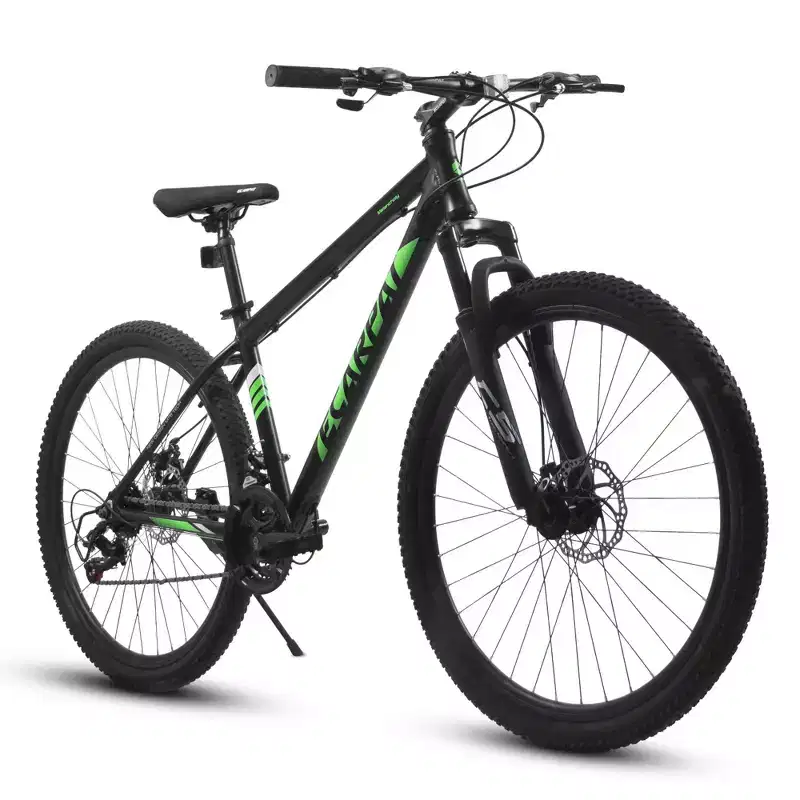 Okak 27IN Mountain Bike with Suspension Fork and Aluminum Frame, 21-Speed Dirt Bike with Disc Brake, Adult Bike for Men and Women