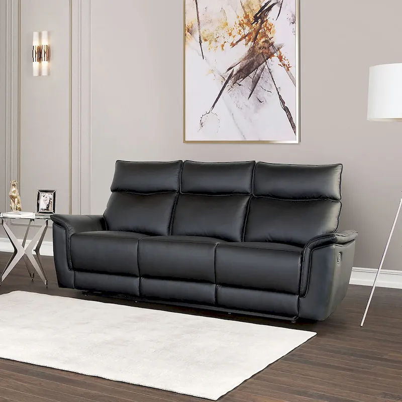 Manual Reclining Sofa with Flared Padded Arms
