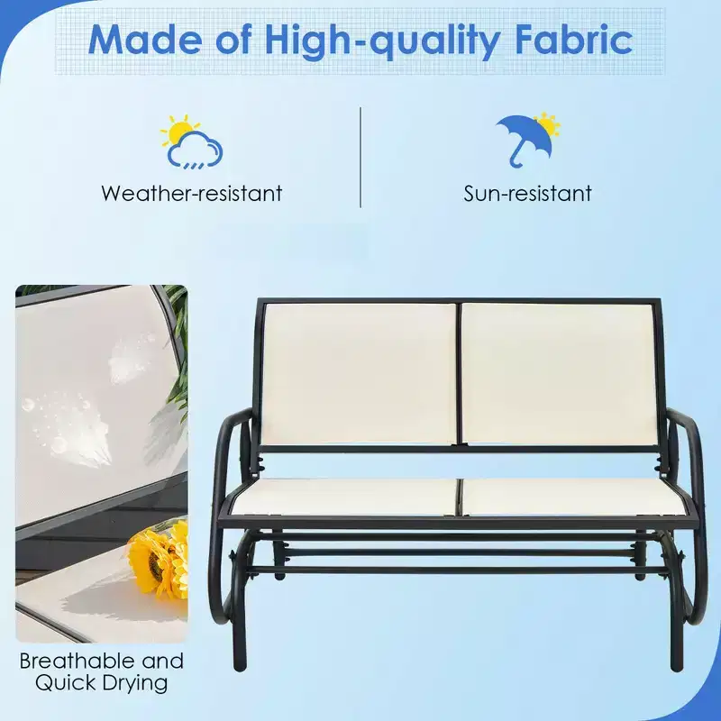 Costway Patio Swing Glider Bench Loveseat Rocking Chair Backyard Poolside