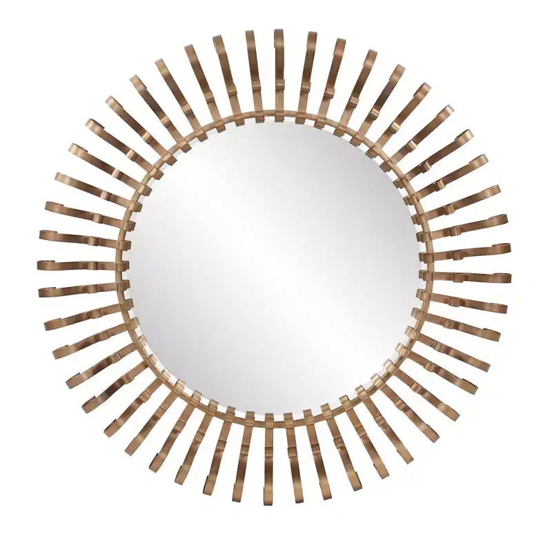 Howard Elliott 18"x54" Fitzgerald Antique Brass and Matte Black Handcrafted Capsule Mirror