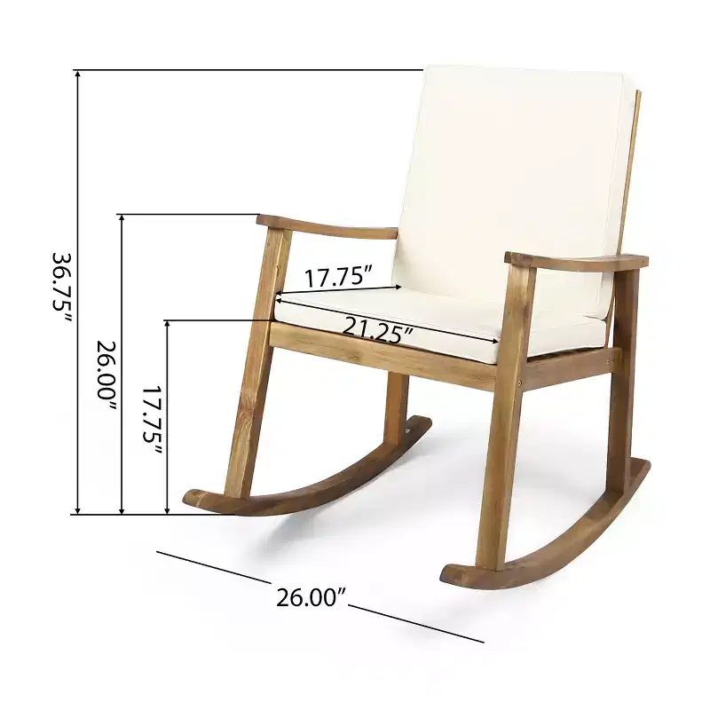 Christopher Knight Home Murad Modern Patio Acacia Wood Rocking Chair with Cushions
