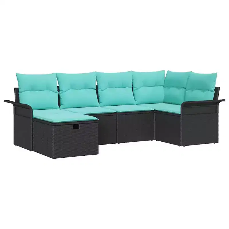 vidaXL Garden Sofa Set 6 pcs Brown and Red 242.5 x 132.5 x 85 cm