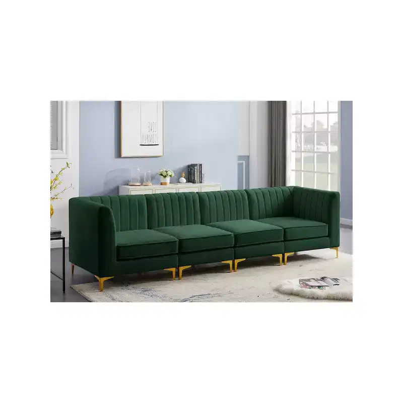 Meridian Furniture,Alina Velvet Modular Sofa