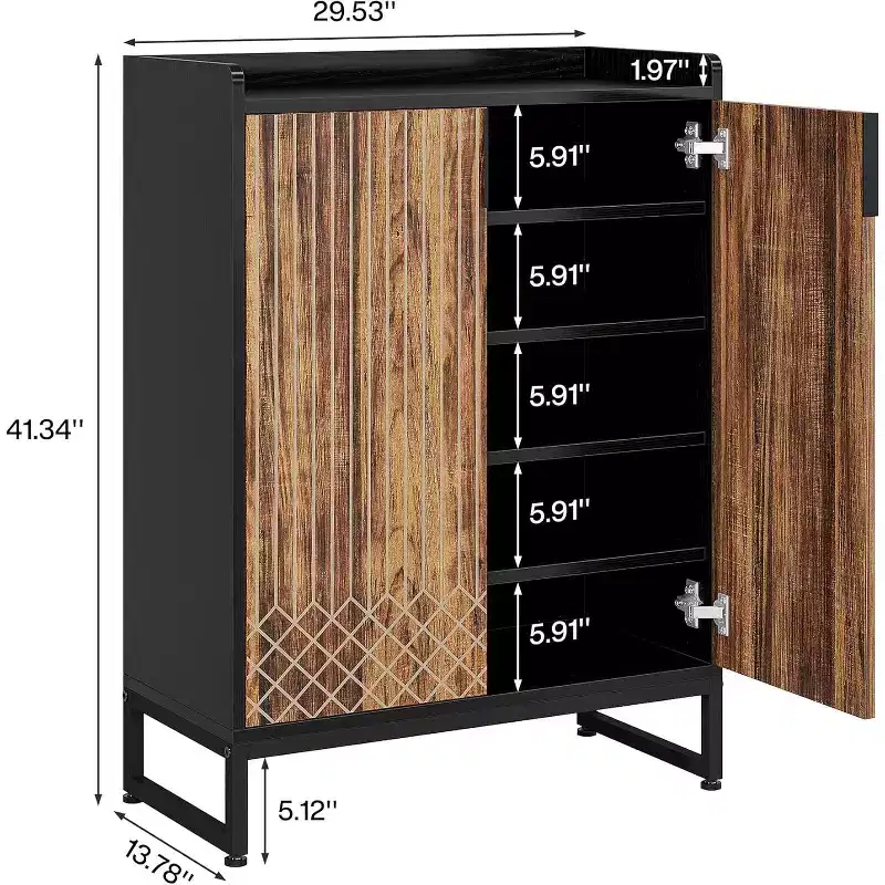 Tall Shoe Cabinet with Flip Door & Adjustable Shelves – Entryway Shoe Storage, White