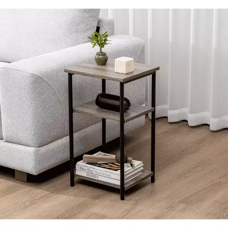 MAYEERTY 3-Layer Coffee Table Adjustable Height Storage Shelf