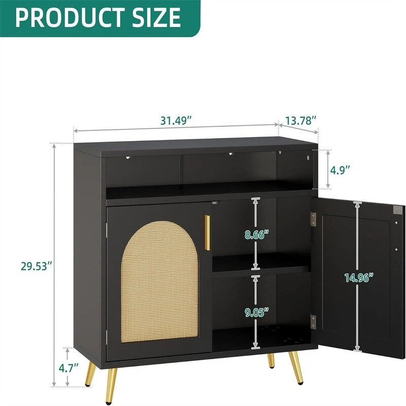 Buffet Sideboard Cabinet - 13.78D x 31.49W x 29.53H