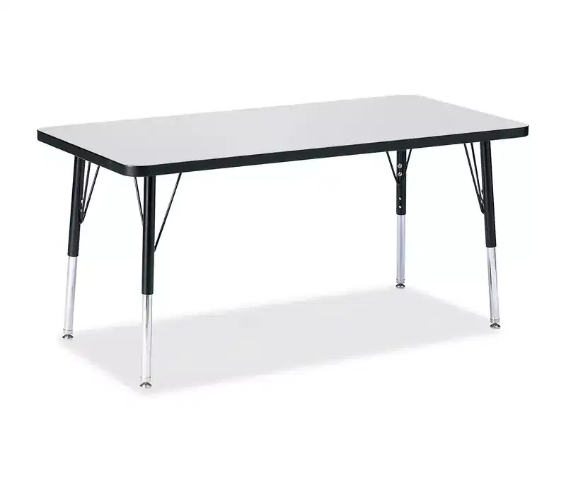 Jonti-Craft Berries Elementary Height Color Edge Rectangle Table (24 x 48) in Black