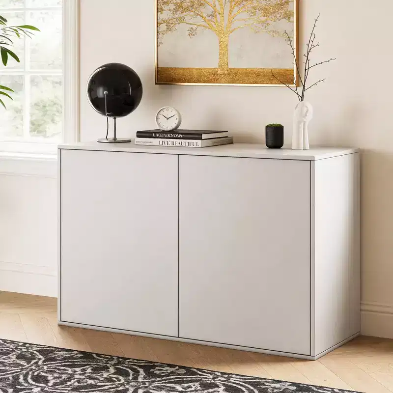 Gaoyangjiaju 31.4 Inch Modern Cream 3 Drawer Dresser Push to Open Chest of Drawers Small Bedroom Nightstand Storage Cabinet