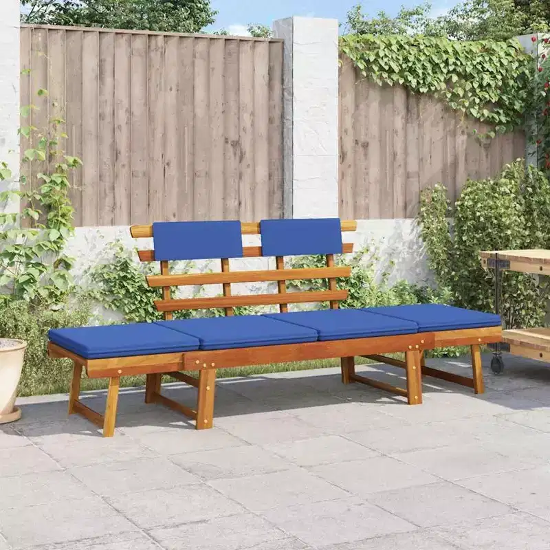vidaXL Garden Bench Green, Brown Solid Acacia wood, Polyester Medium