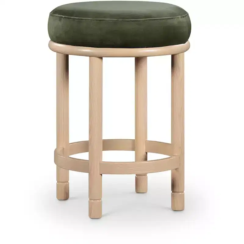 Meridian Furniture,Monette Green Velvet Counter Stool