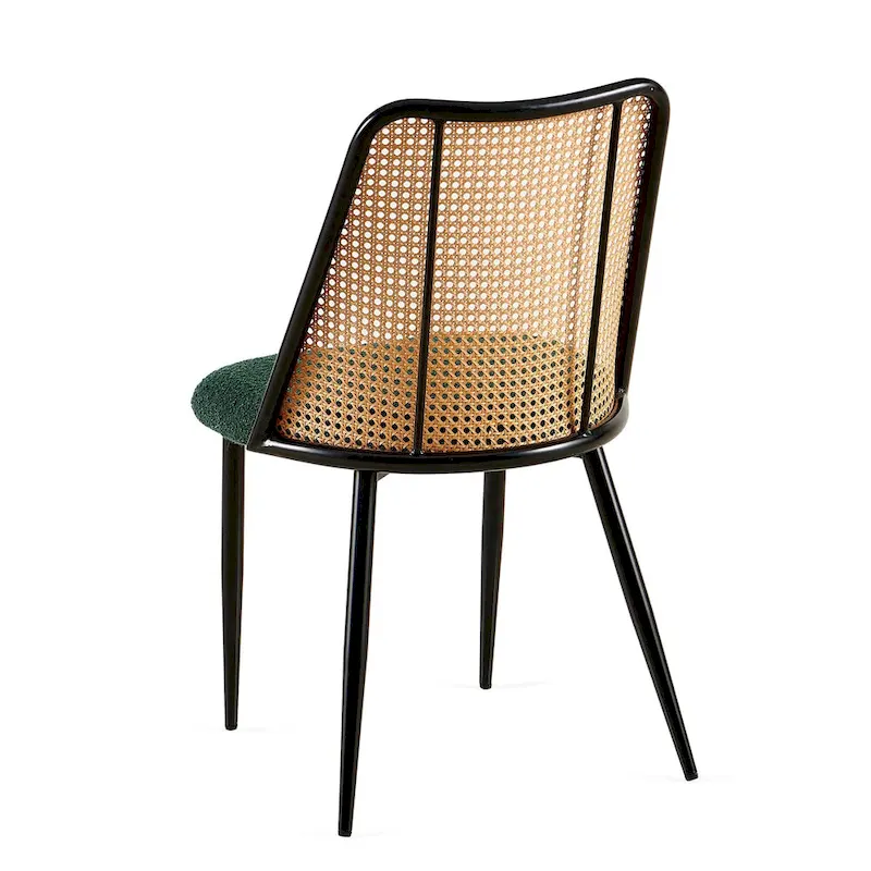 Dining Chairs Set of 4,Boucle Chairs with Natural Cane Back