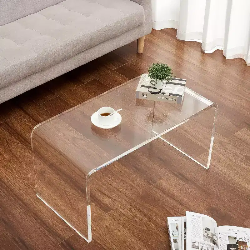 42.5 Fluted Mid-Century Modern Coffee Table with Drawers, Open Shelves & Light Wood Finish  Rectangle Center Table with Easy Assembly