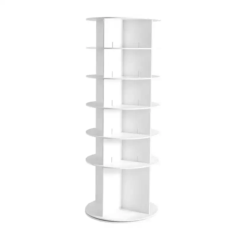 VEVOR 6Tiers Rotating Shoe Rack Tower,360Spinning Shoe Rack, Revolving Storage Round Carousel Display,Freestanding Lazy Susan Organizer Display,White