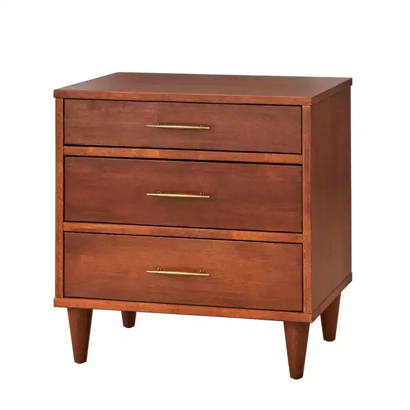 Ana Mid Century Modern 3 Drawer Nightstand