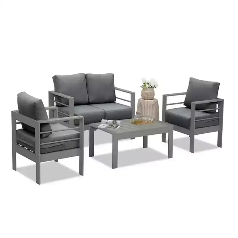 2-Pack 28 All-Weather Aluminum Patio Armchairs with Thick Cushions