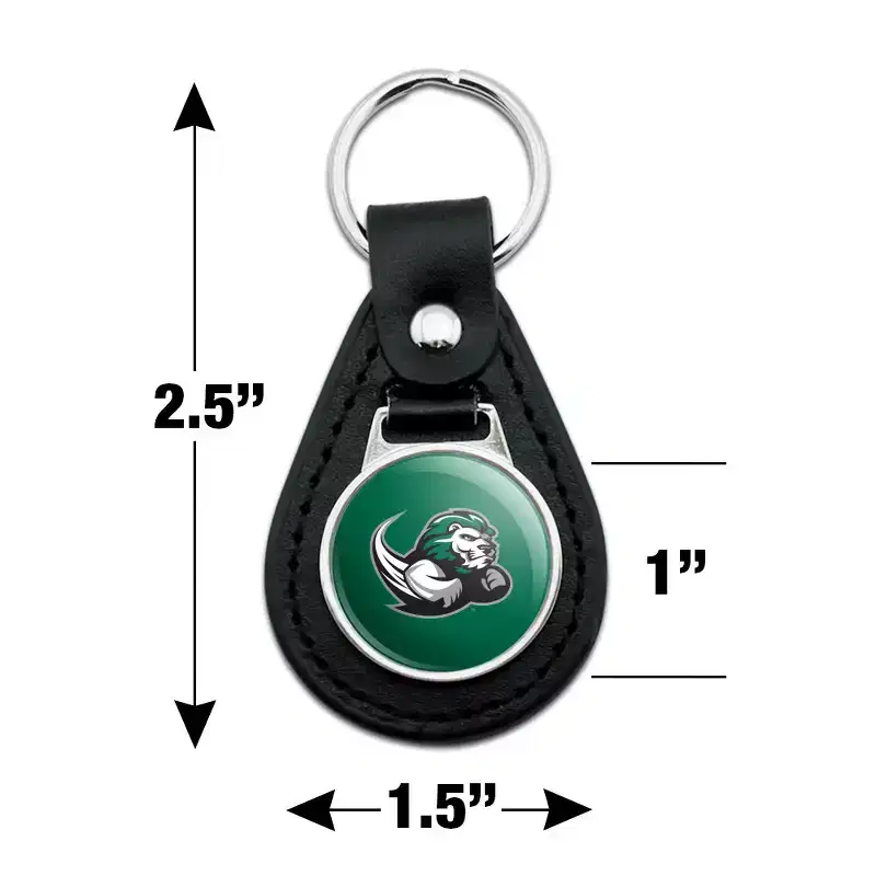 Slippery Rock Primary Logo Black Leather Keychain